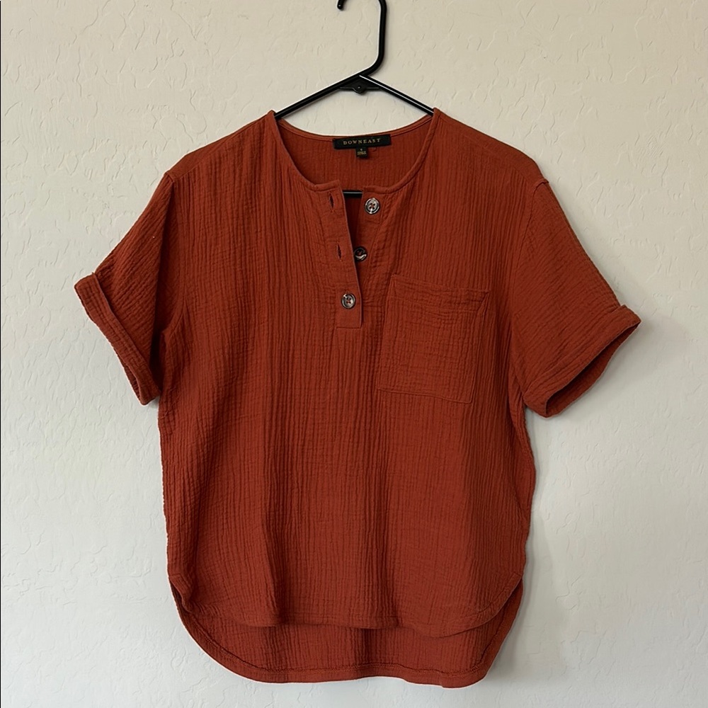 Downeast Rust Short Sleeve top size S